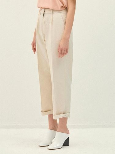 Cream_Semi Wide Fit Slacks-IB011 - HALEINE - Modalova