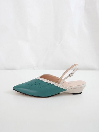 Eyelet Lace Wedges Blue Green - february second - Modalova