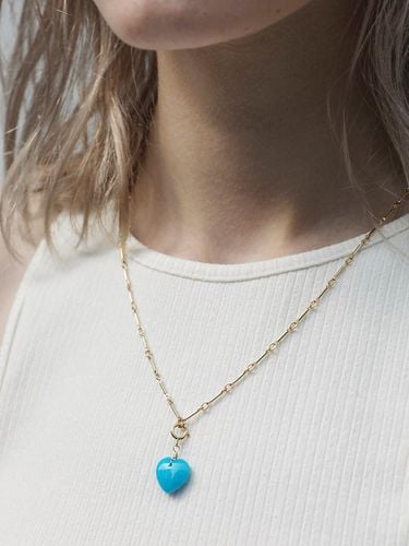 Gold Filled Blue Heart Necklace - NINETEEN TWO - Modalova