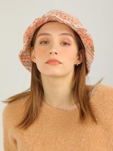 Shimmer Stripe Tweed Bucket Hat Mermaid - WHITE SANDS - Modalova