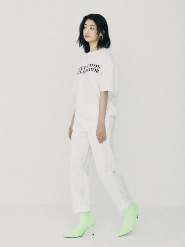 Line Colored Slim Baggy Pants_White - ONNE - Modalova