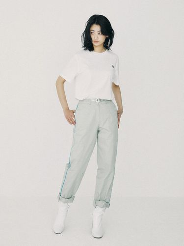 Line Colored Slim Baggy Pants_Grey - ONNE - Modalova