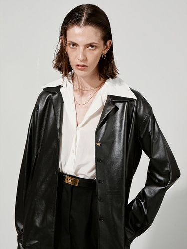 QUENDEL Leather Shirt Black - EENK - Modalova