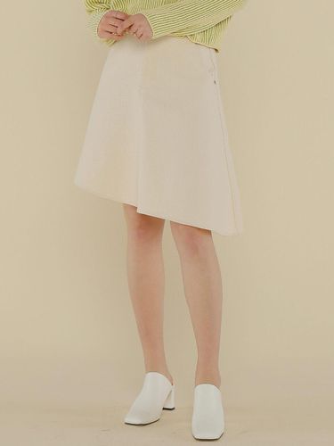 Asymmetrical Flare Cotton Skirt [] - AMONG - Modalova