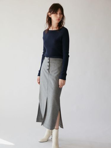 Skirt H Line Banding Melange Ligtht Gray - AEER - Modalova