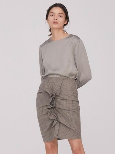 Check Skirt_Beige - BLUV - Modalova