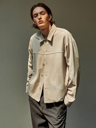 Oversize Trendy Jacket_Beige - YAN13 - Modalova