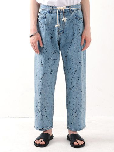 Paint Drop Loose Tapered Jean_Light Blue - PIECEMAKER - Modalova