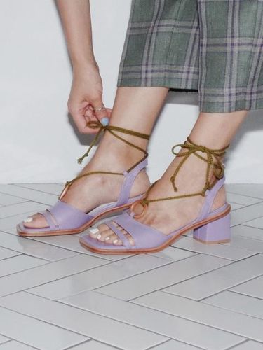 Wood Ring Strap Sandals L Violet - february second - Modalova