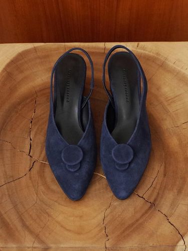 Double Button Sling Back Navy - february second - Modalova