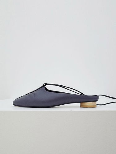 Shirring Ankle Strap Mules Navy - february second - Modalova