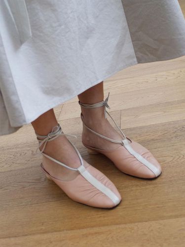 Shirring Ankle Strap Mules Salmon - february second - Modalova