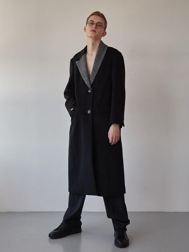 Unbalance Collar Wool Coat_Black - MUGUET - Modalova