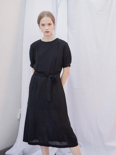 Puff Long Dress Black - bibyseob - Modalova