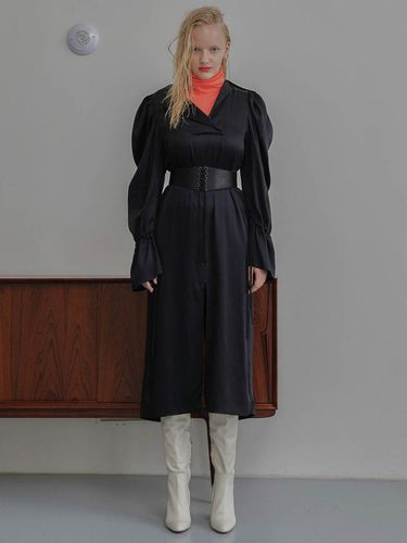 Shirred Long Dress_Black - ONNE - Modalova