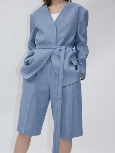 Collarless S Jacket Blue - AEER - Modalova