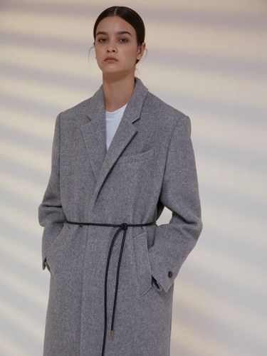 Herringbone Single Wool Coat Melange Light - AEER - Modalova