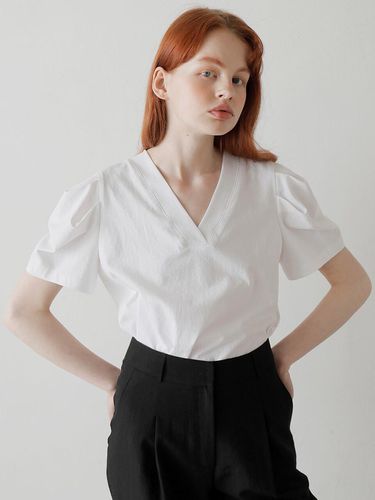 PUFF V NECK TEE/WHITE - PAUL&ALICE - Modalova