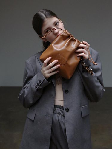 Mix Dust Leather Bag Brown - SOFT SEOUL - Modalova