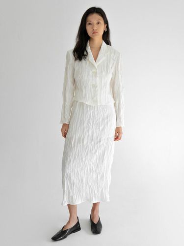 WRINKLE LONG SKIRT CREAM - bowlloon - Modalova