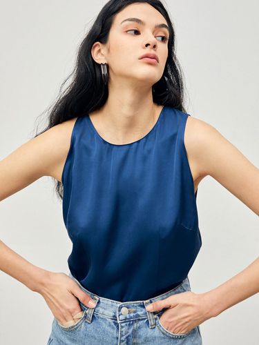 Unbalanced Sleeveless Blouse_Turkish Blue - ONNE - Modalova