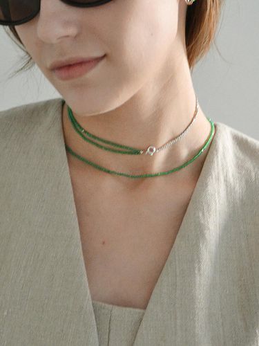 Green crystal necklace - nuavo - Modalova