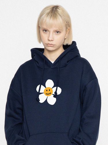 Big Flower Dot Hoodie_Navy - GRAVER - Modalova