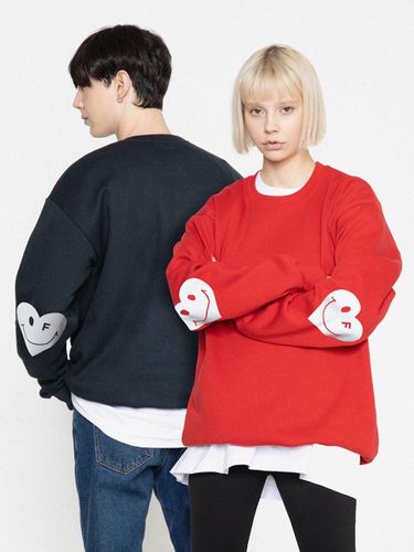 White Heart Elbow Detail Sweatshirt - GRAVER - Modalova