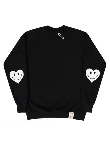 White Heart Elbow Detail Sweatshirt - GRAVER - Modalova