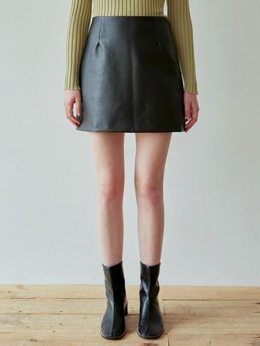 SKIN LEATHER MINI SKIRT_BLACK - YAN13 - Modalova