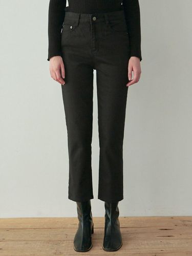 SOFT STRAIGHT COTTON PANTS_BLACK - YAN13 - Modalova