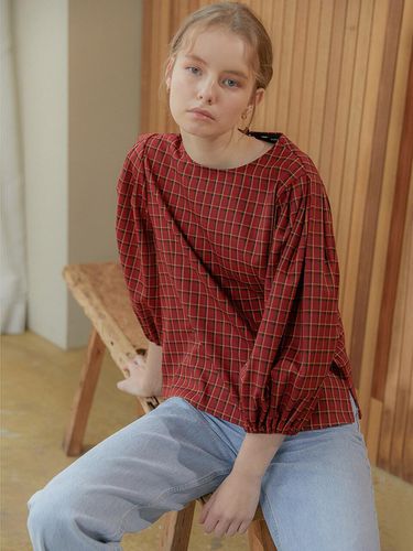 Ballon Sleeve Blouse_Red - Hackesch - Modalova