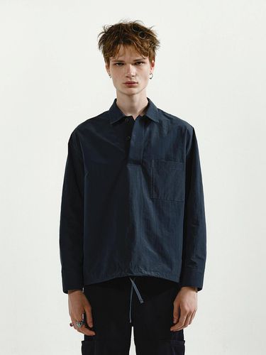 Half Placket Shirt_Navy - YOUNGOH - Modalova