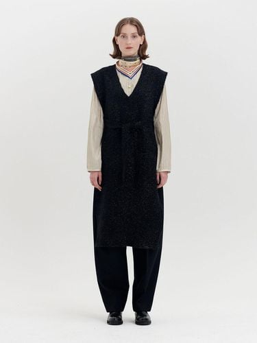 Deep V-Neck Unbalanced Long Vest_Black - EENK - Modalova