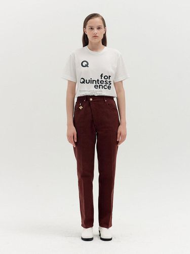 QENEVA Asymmetric Front Denim Pants_Brown - EENK - Modalova