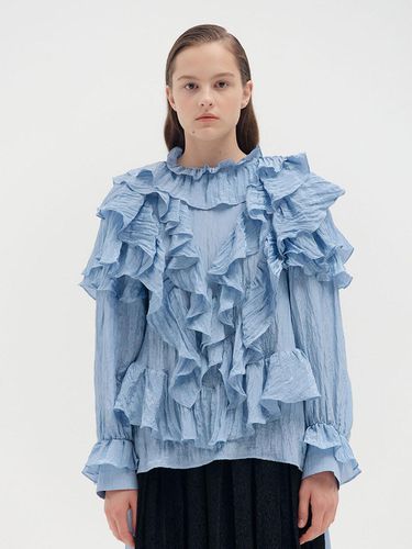 QUISHA Frilled Blouse_Skyblue - EENK - Modalova