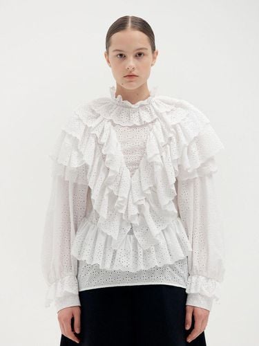 QUISHA Frilled Blouse_White - EENK - Modalova