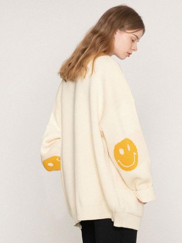 UNISEX] Elbow Dot Smile Knit Cardigan _ 2Colors - GRAVER - Modalova