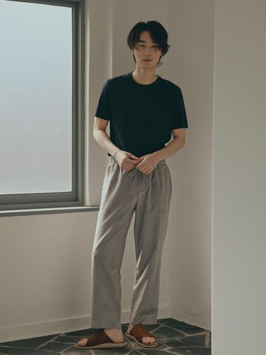 Suede Spring Pants_Charcoal Gray - FILLCHIC - Modalova