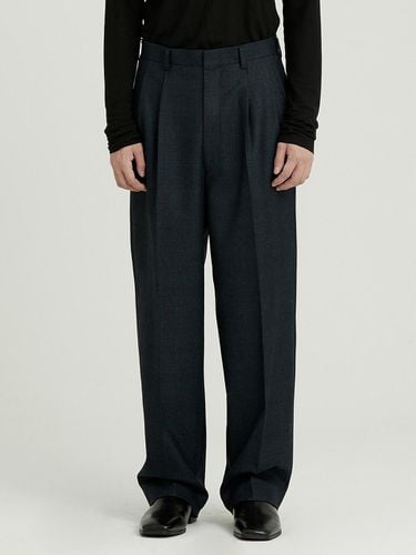 Wool Pants Two Tuck Slacks Blue - sunnus - Modalova