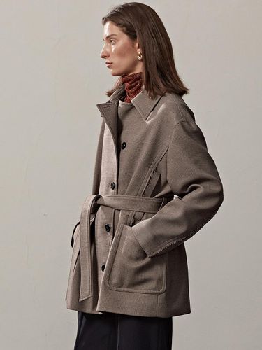 BELTED OVERSIZED HALF COAT JACKET() - ETCH - Modalova