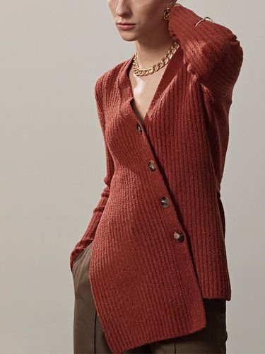 RIBBED-KNIT BUTTONED V-NECK CARDIGAN() - ETCH - Modalova