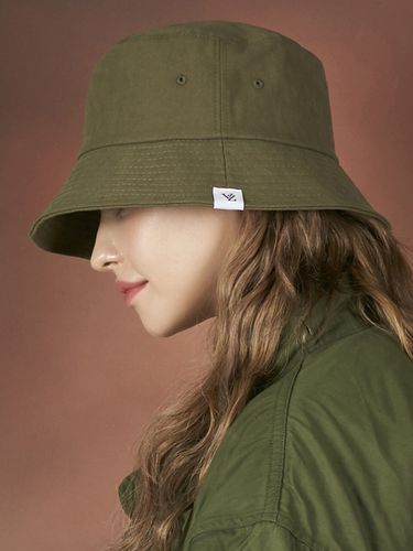 Herringbone Label Bucket Hat - Khaki - VARZAR - Modalova