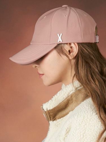 Silver Stud Overfit Ball Cap_Pink - VARZAR - Modalova