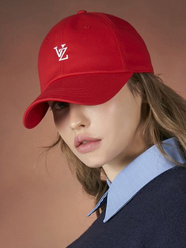 Monogram Overfit Ball Cap_Red - VARZAR - Modalova