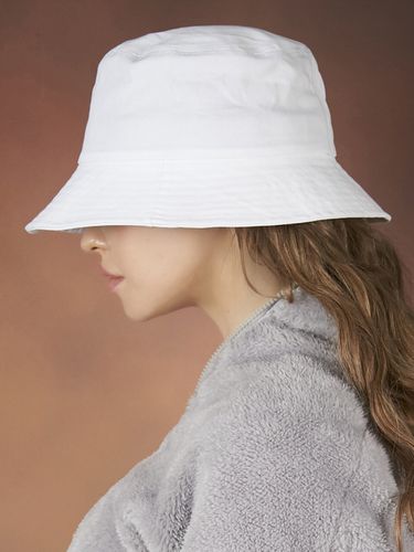 Cotton Bucket Hat - White - VARZAR - Modalova