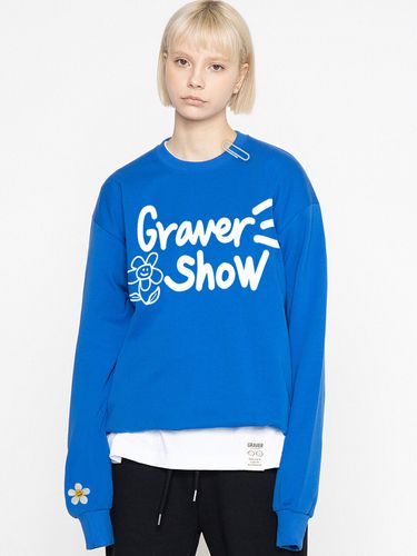 Drawing Logo Flower Embroidery Sweatshirt - GRAVER - Modalova