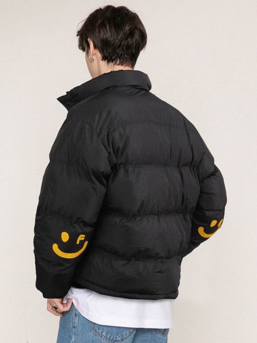 Elbow Smile Graphic Short Padded Jacket - GRAVER - Modalova