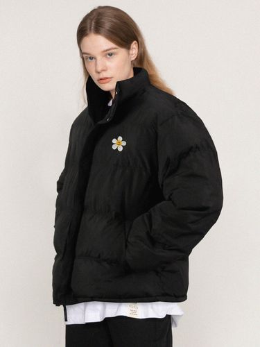 Flower Embroidery Short Padded Jacket - GRAVER - Modalova