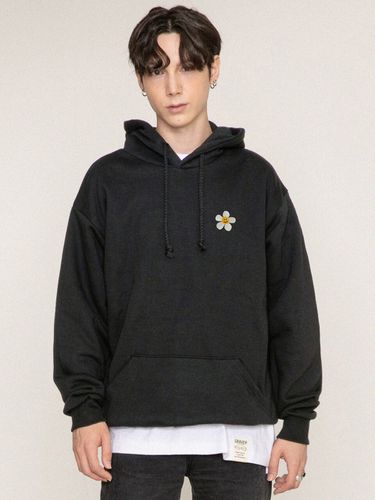 Flower Dot Embroidery White Clip Hoodie - GRAVER - Modalova